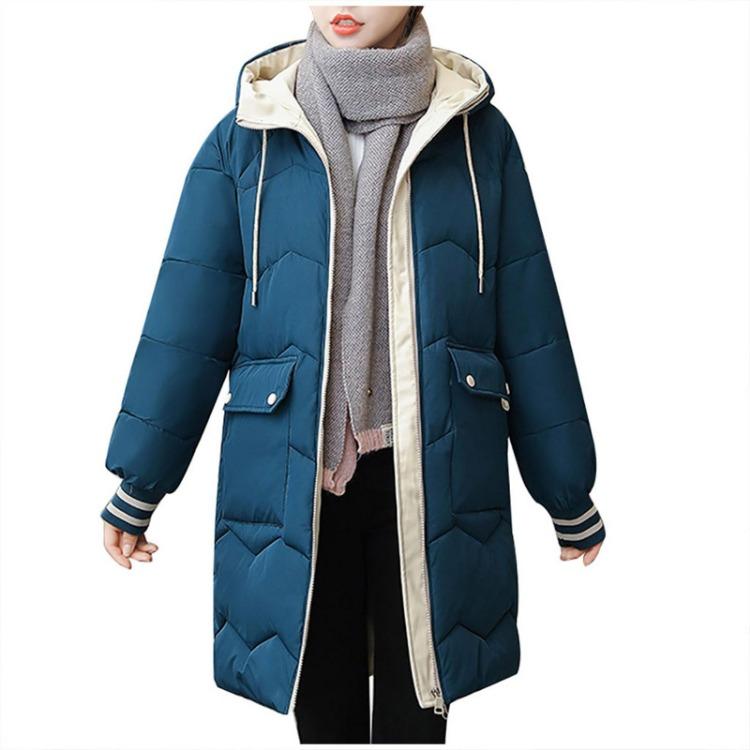 Veste d'hiver chaude pour femme Manteau à capuche plus épais Manteau zippé avec poche Vêtement d'extérieur
