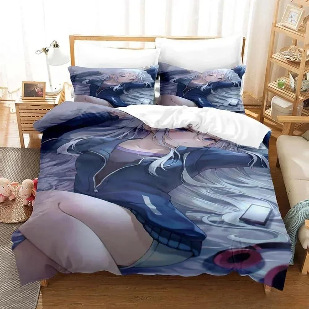 Comforter 3D Anime Kawaii Girls Yoisaki Kanade Bedding Set Printed With Bed Soft Queen King Size Bedclothes Home