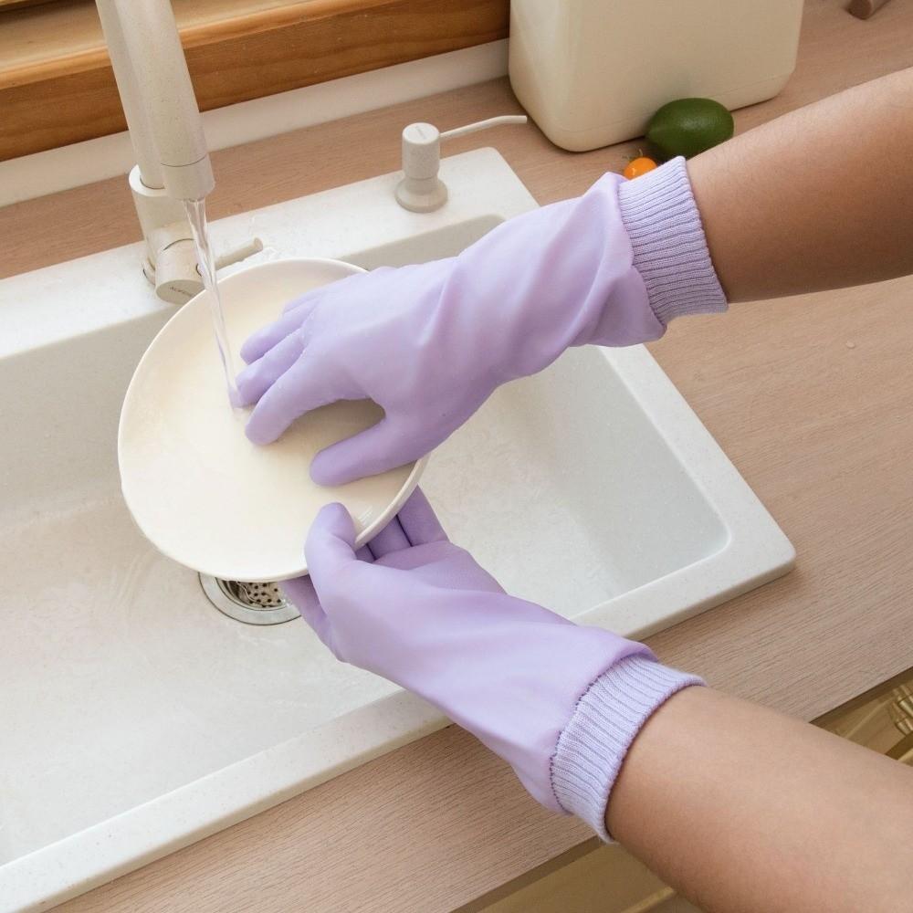 Waterproof Dishwashing Gloves Thickened Rubber Kitchen Gloves New Home Gloves Housework Use
