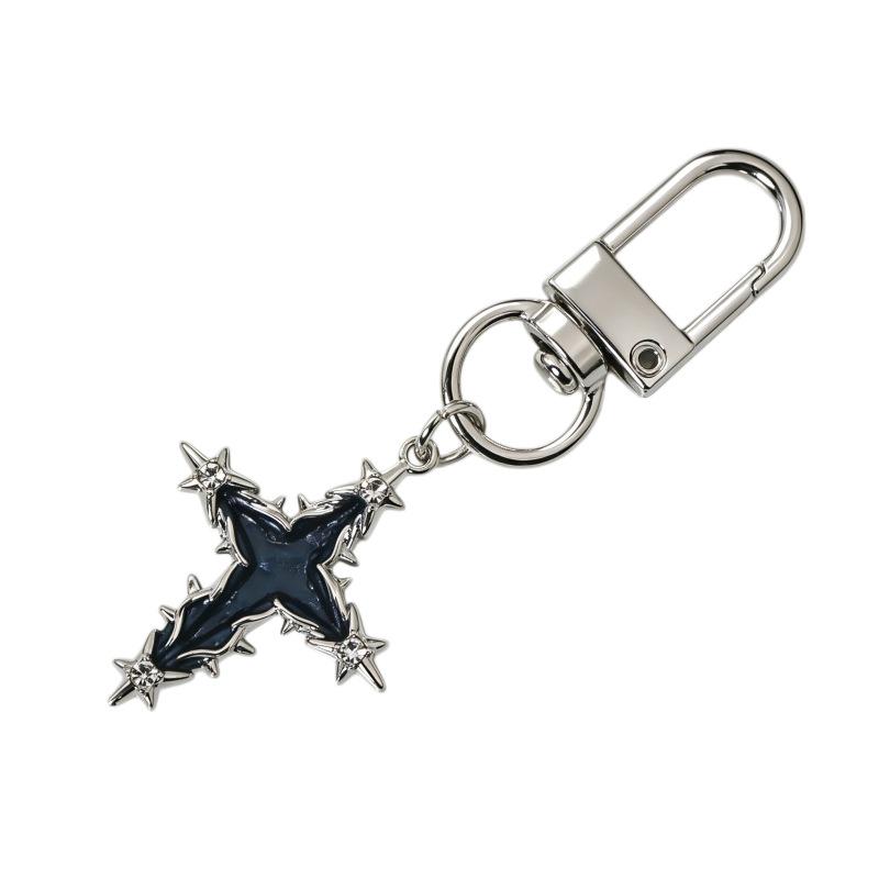 INS Style Versatile Zinc Alloy Cross Keychain Pendant Jewelry Gift for Women - Bag Charm & Best Friend Accessory