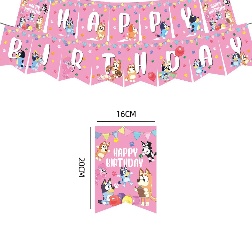 Pink Bluey Birthday Party Decoration Set Bingo Puppy Cup Plate Napkins Balloons For Kids Favors Gifts Photo Booth Baby Shower