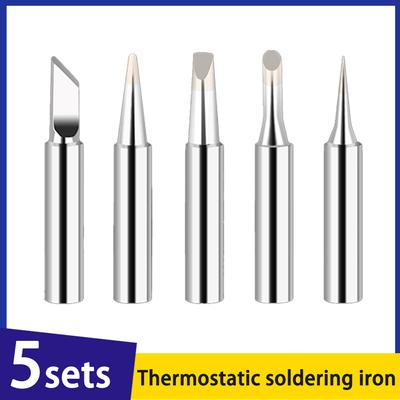 5-pack Suit 936 Welding Table Electric Soldering Iron Head 900M Internal Heating Type Luotietou Knife-edge Sharp Mouth ID 6.5mm