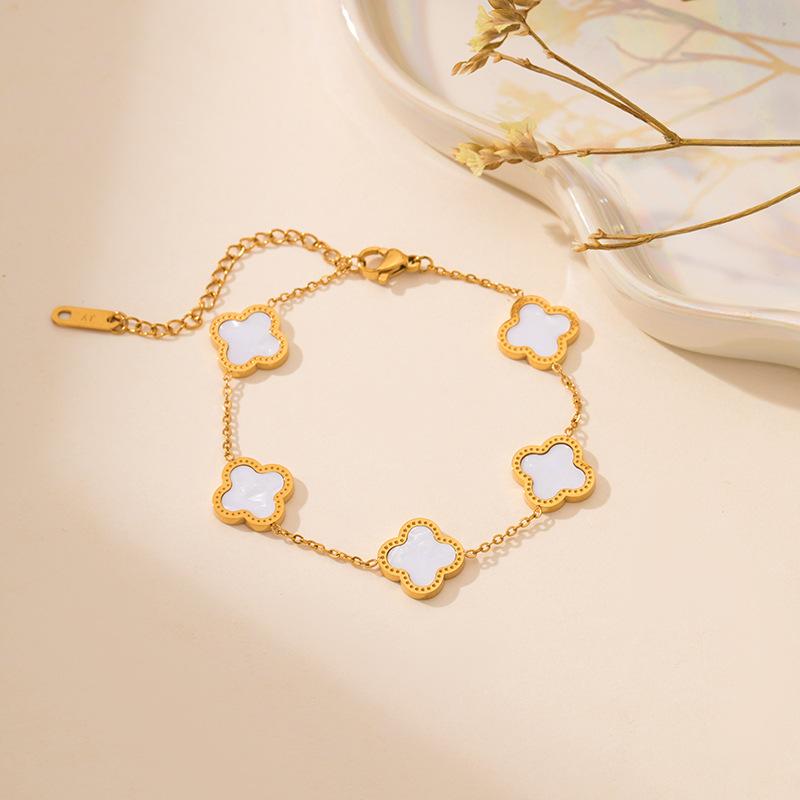 Gorąca Sprzedaż Naszyjnik Bransoletka Kolczyki Kwiat Koniczyny Trzyczęściowy Zestaw dla Kobiet