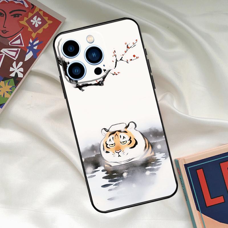 fat tiger Cartoon Funny Phone Case For iPhone 16 14 13 12 11 15 17 Pro Max 15 16 Plus 13 Mini 16e 17 Air Funda Cover