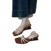 2025New Kitten High Heels Open Toe Sandals Cross Narrow Band Low Slippers Stylish Comfortable Sexy Multi-work Shoes Flat Heels
