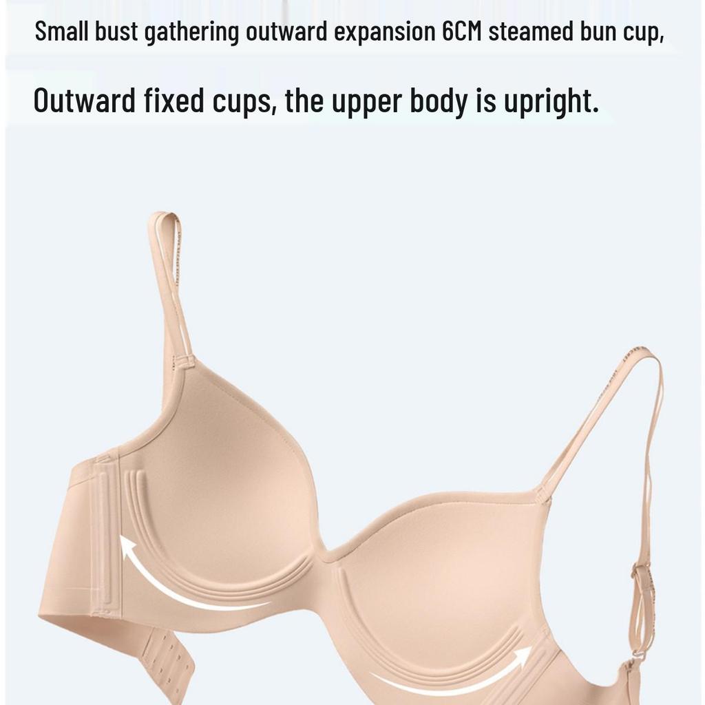 Nahtloser Push-Up Pfirsich-BH: Weich, Stützend, Anti-Durchhängen, Seitenglättend, Mittelstarke Cups, Ohne Bügel