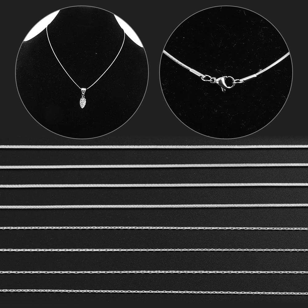 5 Stück Edelstahl Schlangenketten Halskette 0,9/1,1mm Einfach Silberfarben Schlangenknochenkette Für Frau Mann Mode Schmuck Zubehör