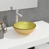 Day and Night - Day and Night Golden Tempered Glass Washbasin 30x12 Cm