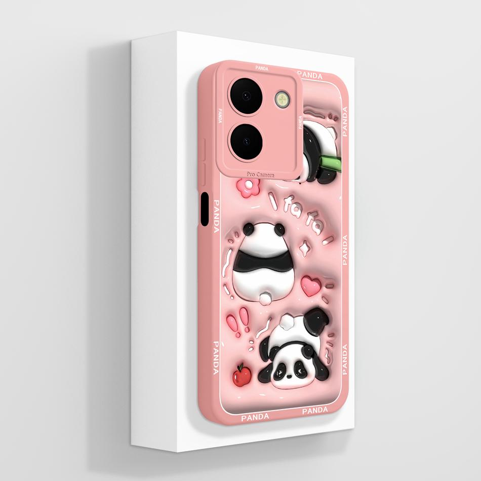 For Vivo Y36 4G 5G Phone Case Cute Panda Full Protection Back Cover Protectors For Vivo Y 36 Global Soft Liquid Silicone Bumper