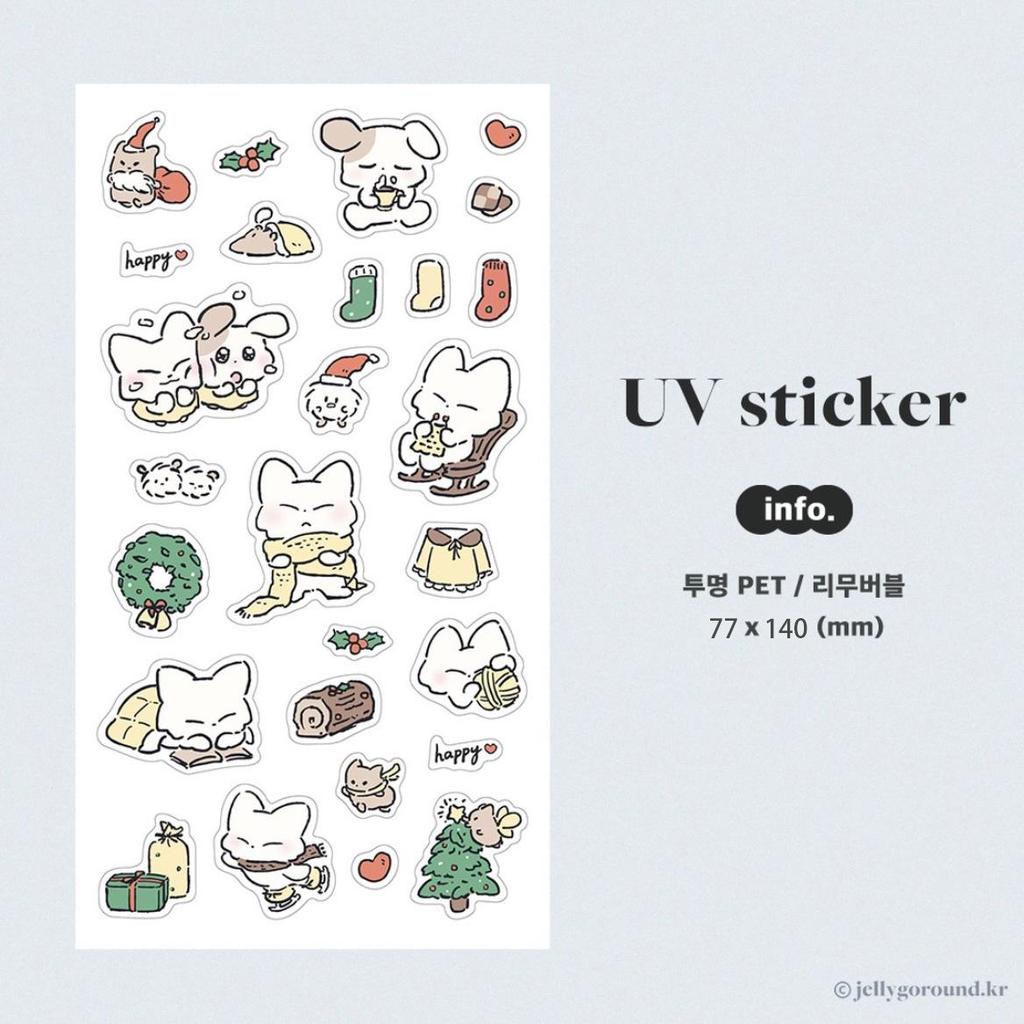Korean Cute Cartoon Fox Rabbit Stickers for DIY Phone Case Decoration