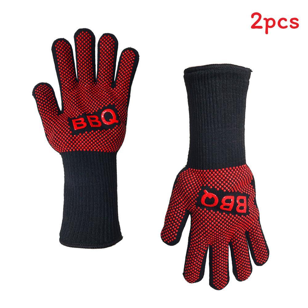 Luvas Resistentes ao Calor para Churrasco com Pegada de Silicone para Grelhar e Cozinhar ao Ar Livre
