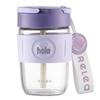 RELEA Portable Double-Drink Glass Cup with Straw