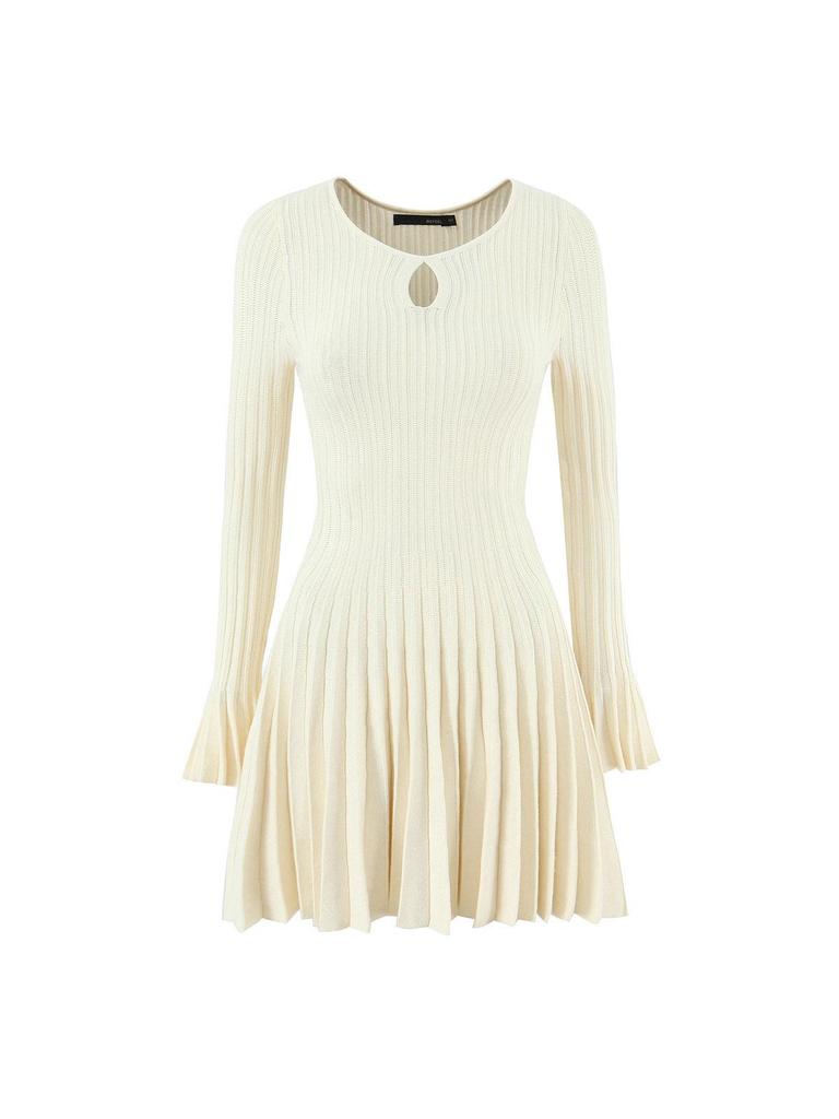 Autumn French Retro Hepburn Style Pleated Knit Dress