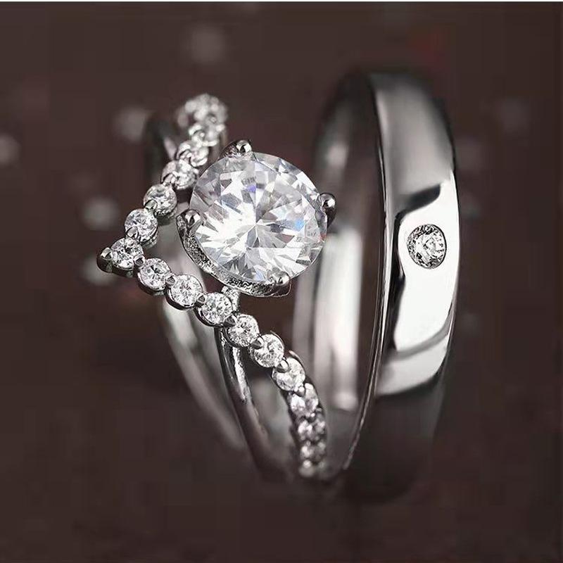 Korean Version of Wedding Props, Wedding Ceremony Ring, Live Pair, Simulated Couple, Diamond Ring, Marriage Proposal Ceremony, Wearing Accessories