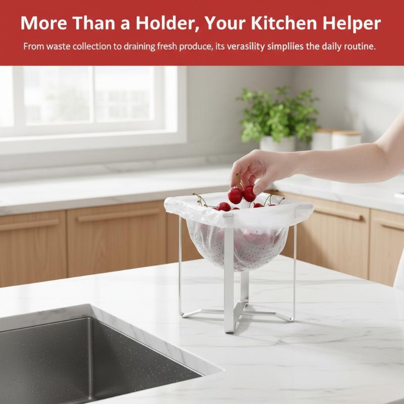Convenient Stainless Steel Sink Strainer with Disposable Mesh Basket Holder for Easy Kitchen Management 1/2pcs