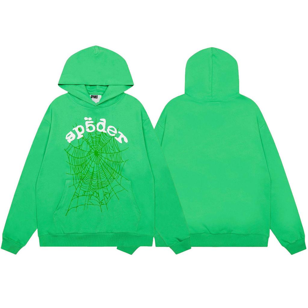 Spider Web Foam Letter Print Terry Cloth Hoodie for Men & Couples