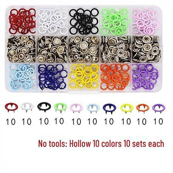Pinze a pressione a cinque griffe cave da 9,5 mm e solide da 10 mm per abbigliamento per bambini