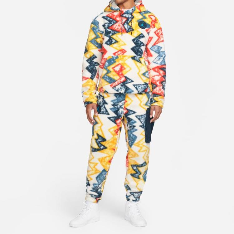 Jordan Contrast Letter Print Long Sleeve Hoodie Men Tops Multicolor DH1111-133