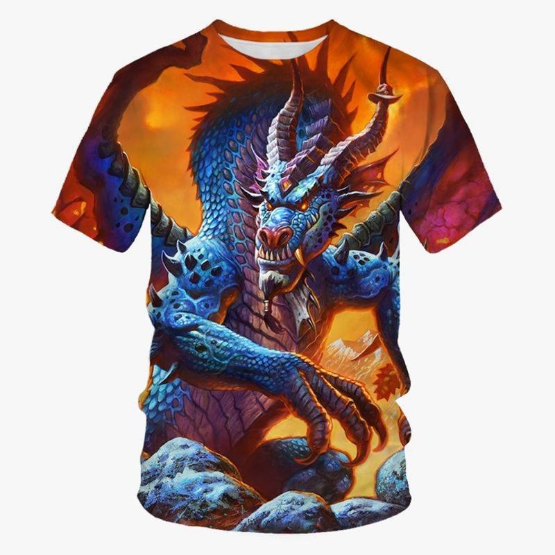 

Summer New Cool 3D Dragon Printed Fashion Men s Round Neck Short Sleeve T Shirt Funny Kids XXS