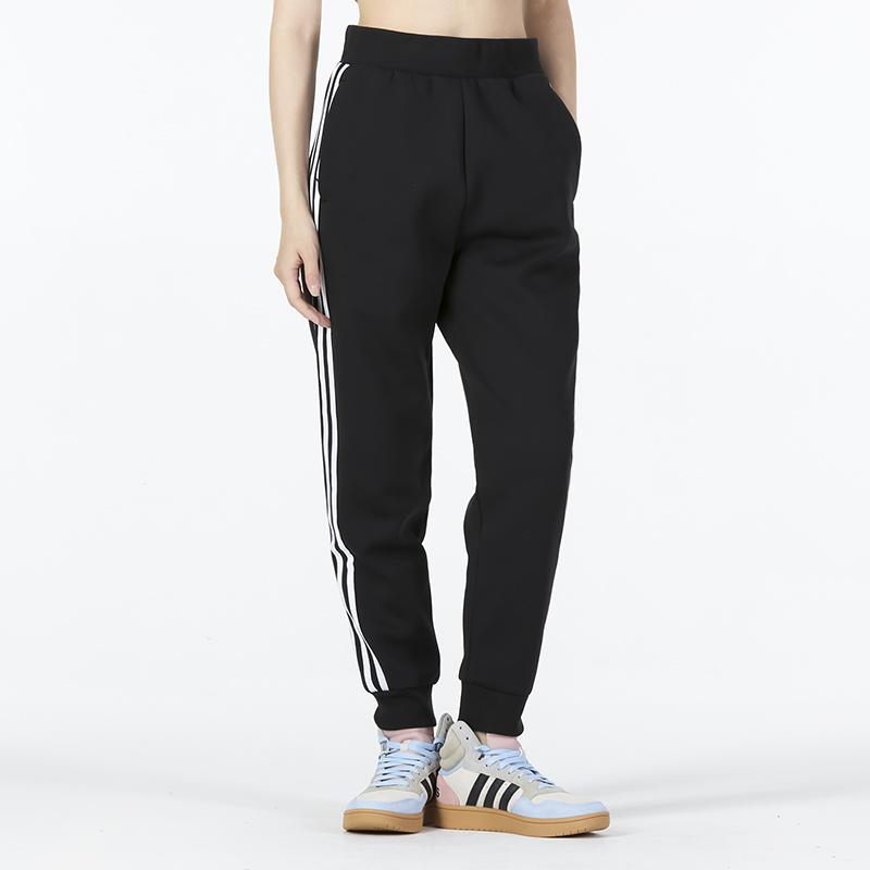 Adidas Striped Training Running Pants Women Bottoms Black HM7068