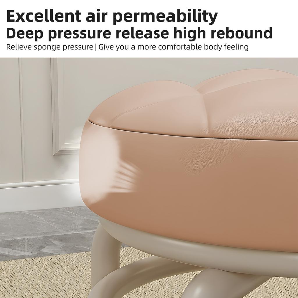 Taborety niskorolkowe z uniwersalnym kołem Obrotowe 360 ​​stopni ze skóry PU Okrągłe stołki na kółkach z