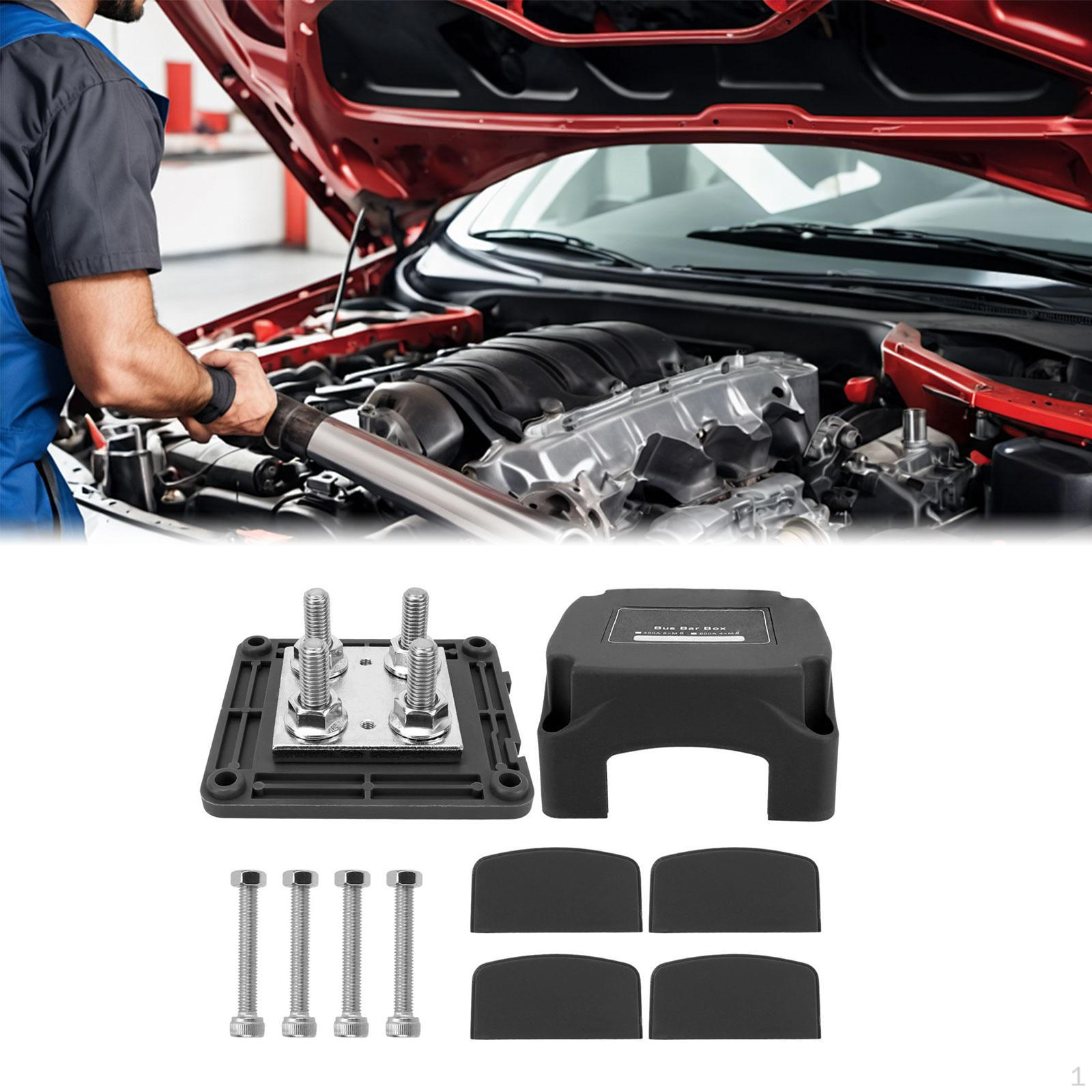 

Power Distribution Block 400A with Cover High Current Busbar Terminal Bus Bar for Car Truck RV