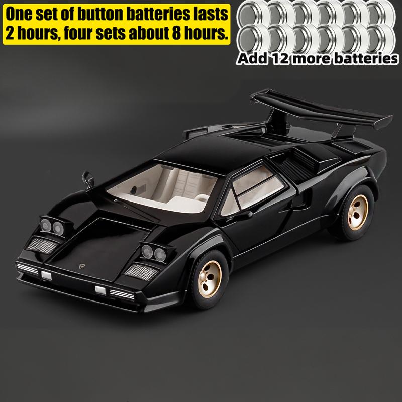 1:24 Lamborghini Countach LP500S Sideswipe Supersportwagen Spielzeugauto Modell Sound und Licht Kinderspielzeug Sammlerstücke Geburtstagsgeschenk Spielzeug