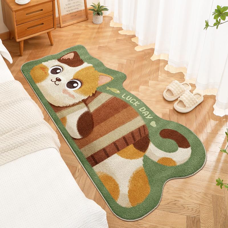 Kreslený koberec do ložnice, koberec k posteli, odolný proti opotřebení, odolný proti nečistotám, protiskluzová podložka, snadno se čistí, podlahová rohožka k arkýřovému oknu