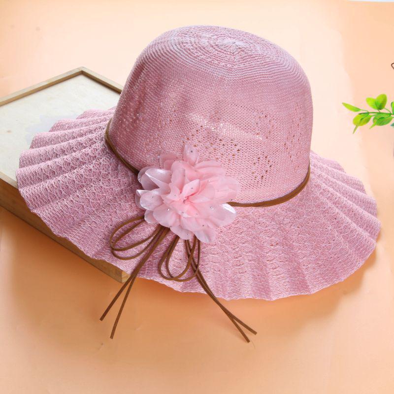 Damen Sommer Sonnenschutz Strohhut mit Gesichtsschutz - Atmungsaktiver Strandhut im koreanischen Stil