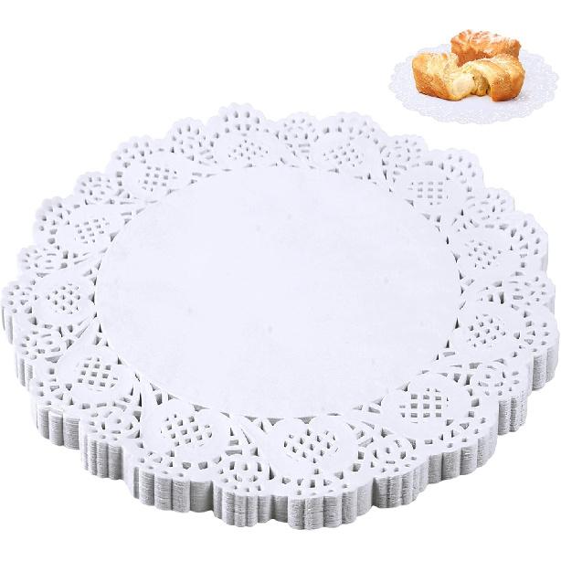 100 Pieces Paper Doilies, 12 Inch Doilies for Food, Disposable Lace Paper Doilies for Tables, Round Paper Placemats Bulk for Cakes Desserts Crafts