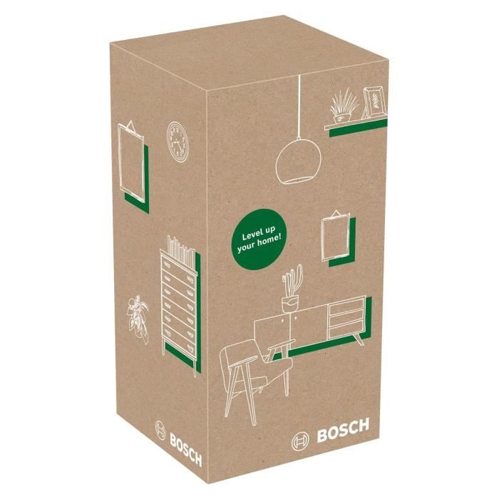 Niveau laser à bulle EasyLevel de Bosch avec support mural (ligne laser pour un alignement flexible sur les murs et point laser