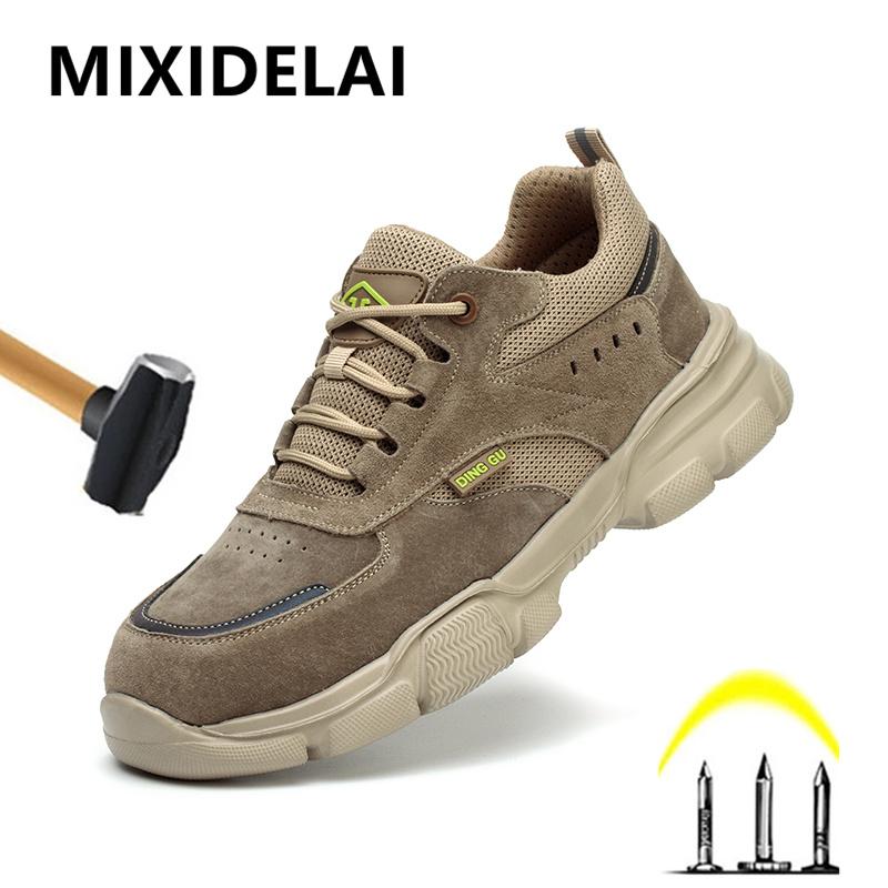 Fashion Safety Shoes Sport Men Protective Shoes Anti-smash Anti-puncture Work Boots Steel Toe Shoes Breathable Men Work Shoes
