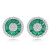 Stud Earrings, Small Round Ladder Square Zircon Densely Inlaid Exquisite Disc Earrings, Earrings.