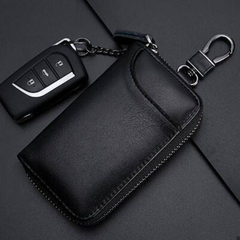 Nouveau Porte-clés en Cuir Hommes Femmes Organisateur de Porte-clés Pochette Grande Capacité Portefeuille pour Clé de Voiture Étui à Clés de Concierge Mini Sac à Cartes
