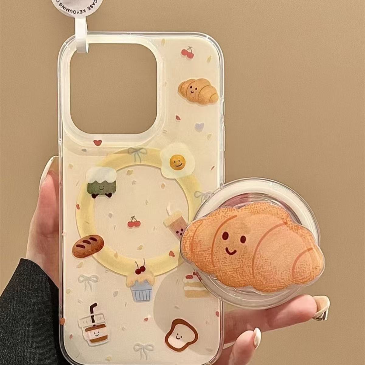 

Ins wind croissant bag magnetic suction apple 16promax mobile phone case 15/13/14 Plus cute iPhone7/8