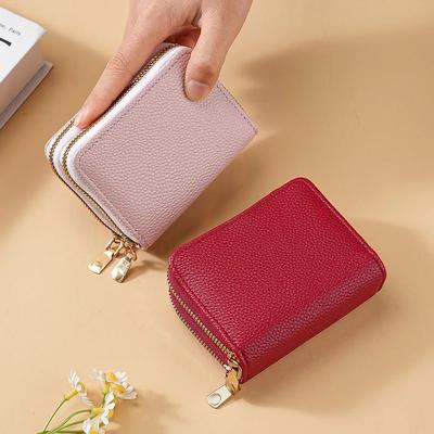 Multi Functional Card Holder Bag Wallet Double-layer Zipper Women's Card Wallet Large Capacity PU Card Holder Purse