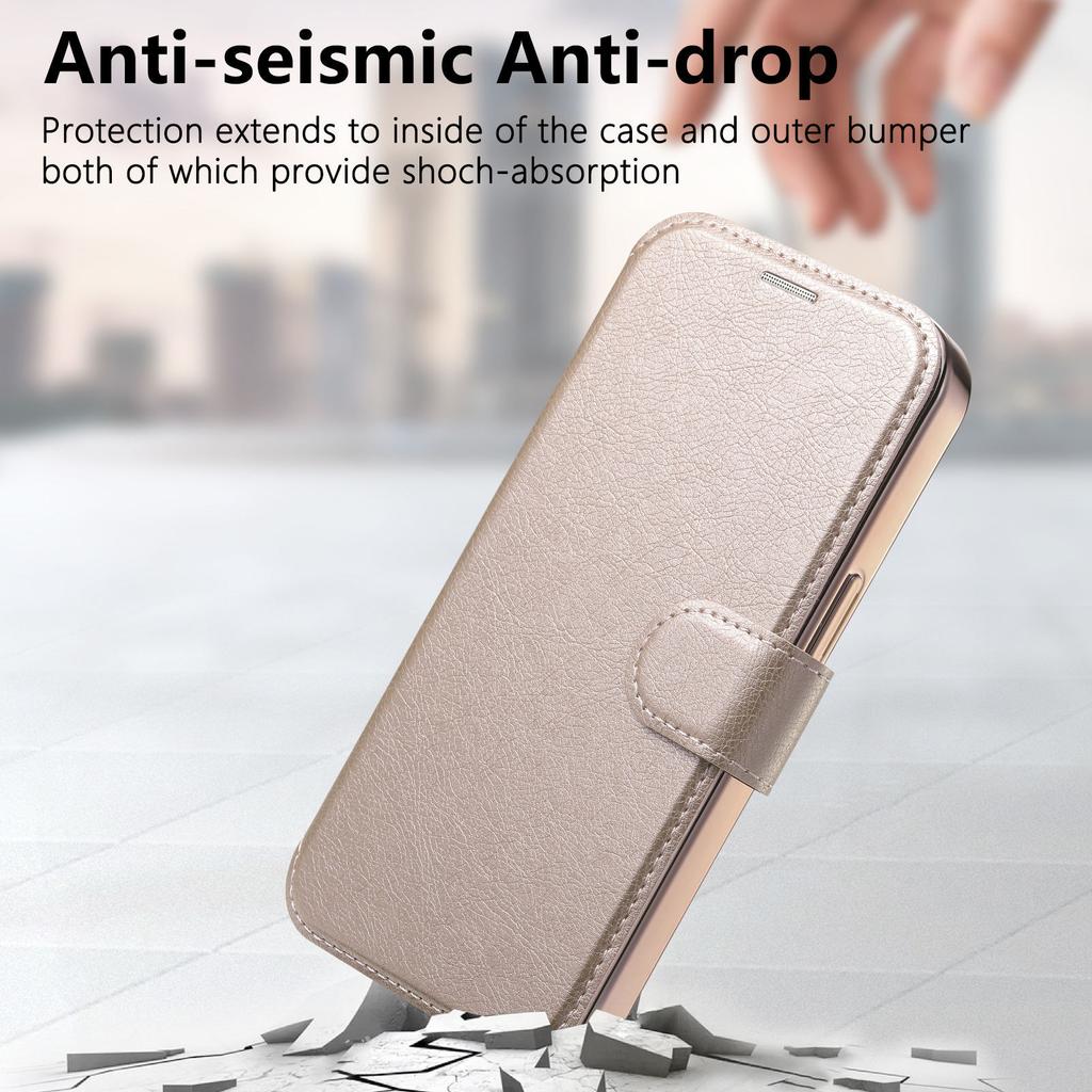 CASENEO For iPhone 16 Pro Case with Lens Film TPU Inner Shell Detachable Leather Phone Cover