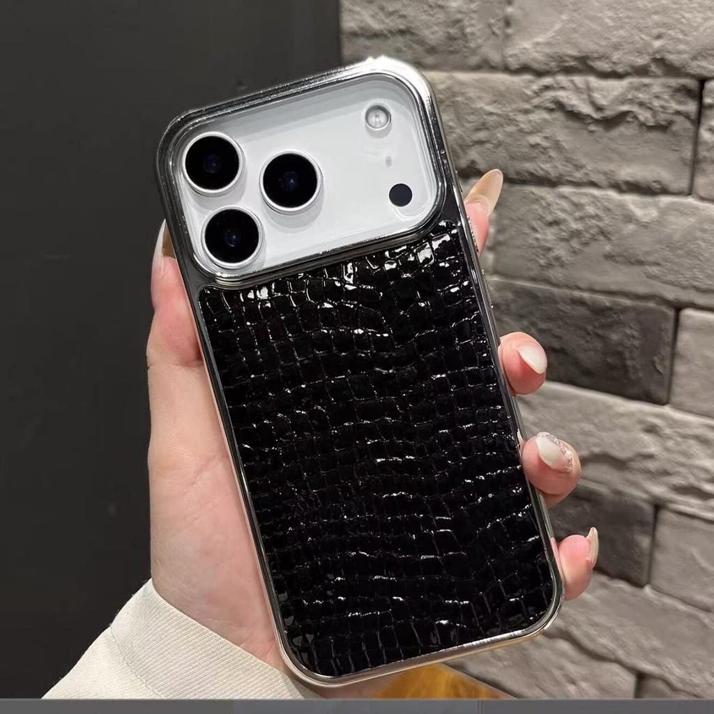 Θήκη Υψηλής Ποιότητας με Γυαλιστερό Μοτίβο Δέρμα Κροκοδείλου Για iPhone 17 Air 16 15 14 13 12 11 Pro Max Plus Επιμεταλλωμένη Δροσερή Θωρακισμένη Αντικραδασμική Κάλυψη