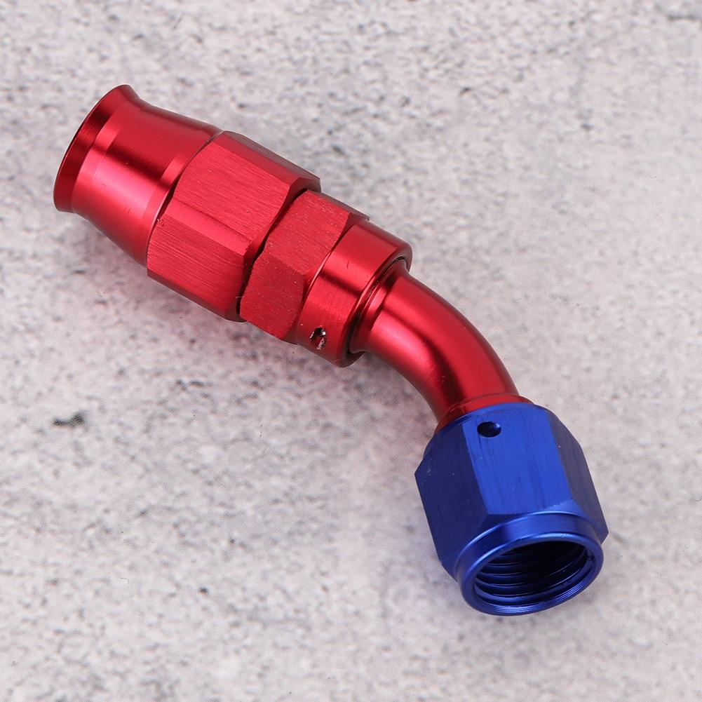 AN6 Hose End Fitting Swivel Cooling Oil Fuel Adaptor for Teflon45 Degrees