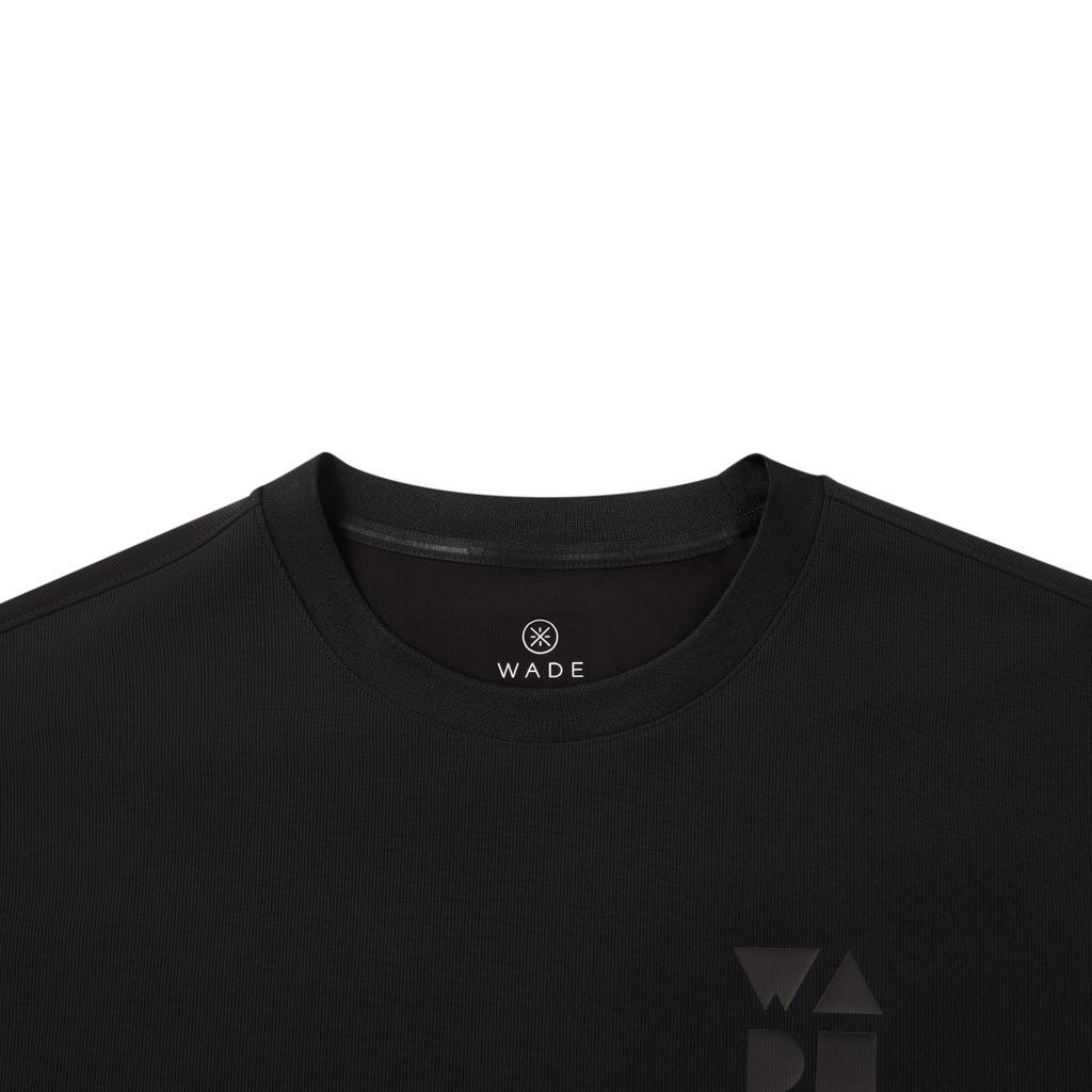 Li Ning Wade Series Casual Simple Fashion Sports Versatile Pattern Printed Comfortable Summer Short Sleeve T-Shirt Men Tops Black ATSW967-2
