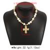 New Arrival Pearl Cross Patchwork Necklace Personalized Niche Design Clavicle Chain