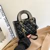 Trendy Diamond Quilted Faux Leather Shoulder Bag for Women Korean Style Fashionable Crossbody Square Purse