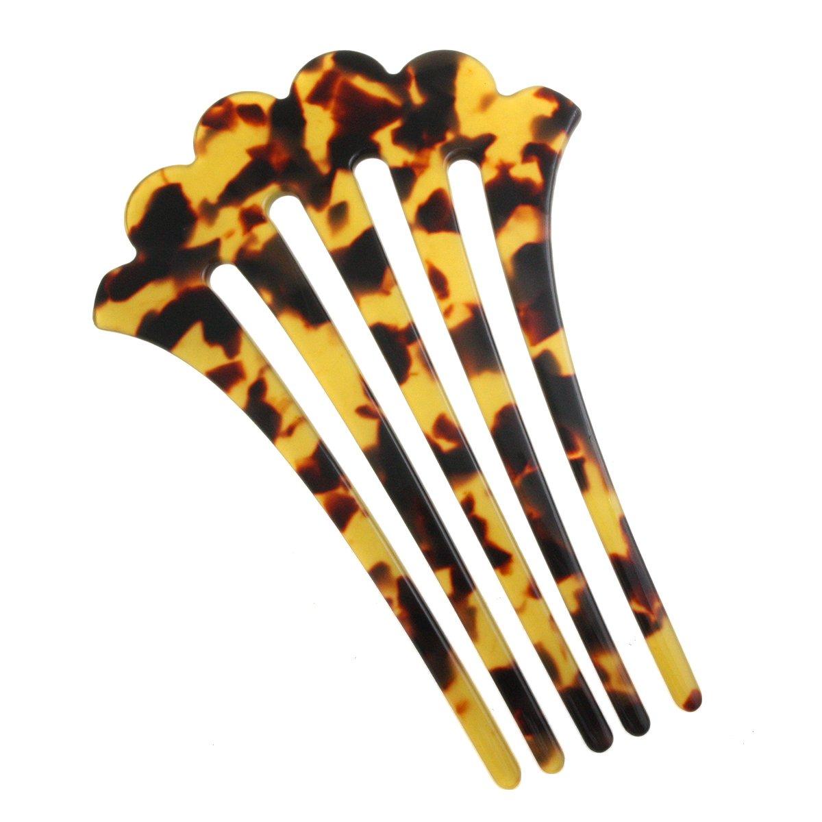 

VINGTAINE Заколка для волос для юкаты Коричневая расческа в стиле черепахового панциря, Простая, Пятизубая, (H-825-BR),