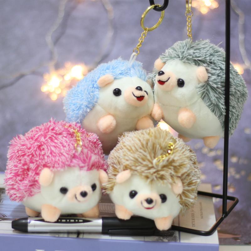 Plush Hedgehog Keychain Pendants Stuffed Animals Doll Toy Keyring Charms Backpack Accessory Adorable Handbag Pendants