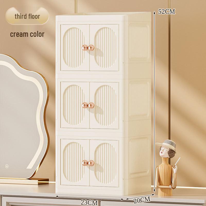 Desktop Multi-Layer Storage Box for Cosmetics, Stationery, and Skincare - Dustproof Push-Door Design