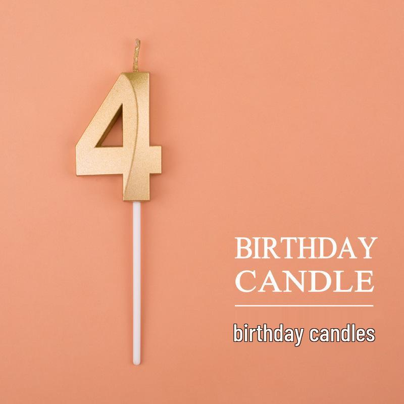 Gold and Silver Number Candles for Birthday Cakes - Pink Exquisite Design