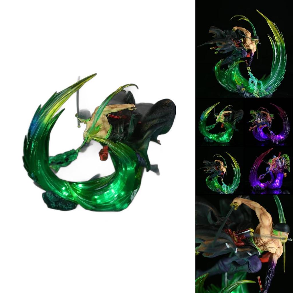 Exquisite Anime One Piece Zoro Ghost Island Glowing Pvc Statue Collectible Display Model
