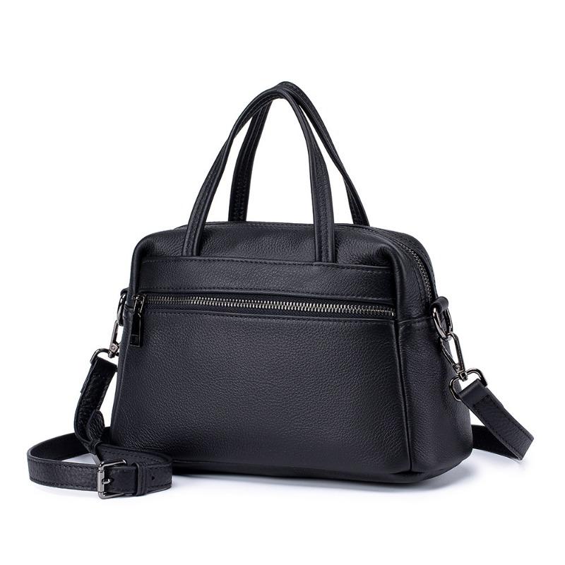 

Женская сумка из натуральной кожи, высококачественная текстура верхнего слоя из коровьей кожи, сумка через плечо, простая женская сумка через плечо, все в одном, большая вместимость чёрный