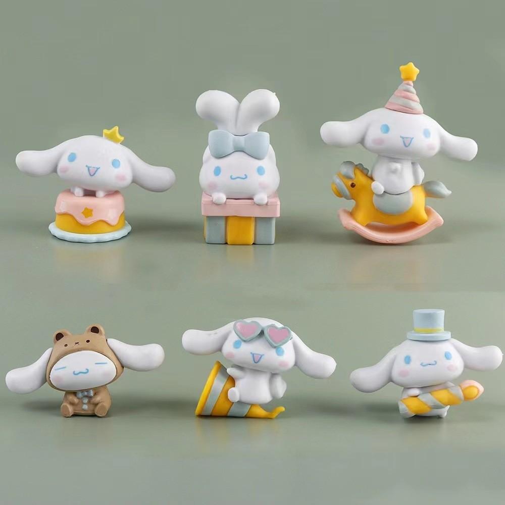 Adorable Yu Gui Dog Party 6-pack Big-ear Dog Pudding Dog Handicrafts Diy Patch Toys Decoration Ornaments