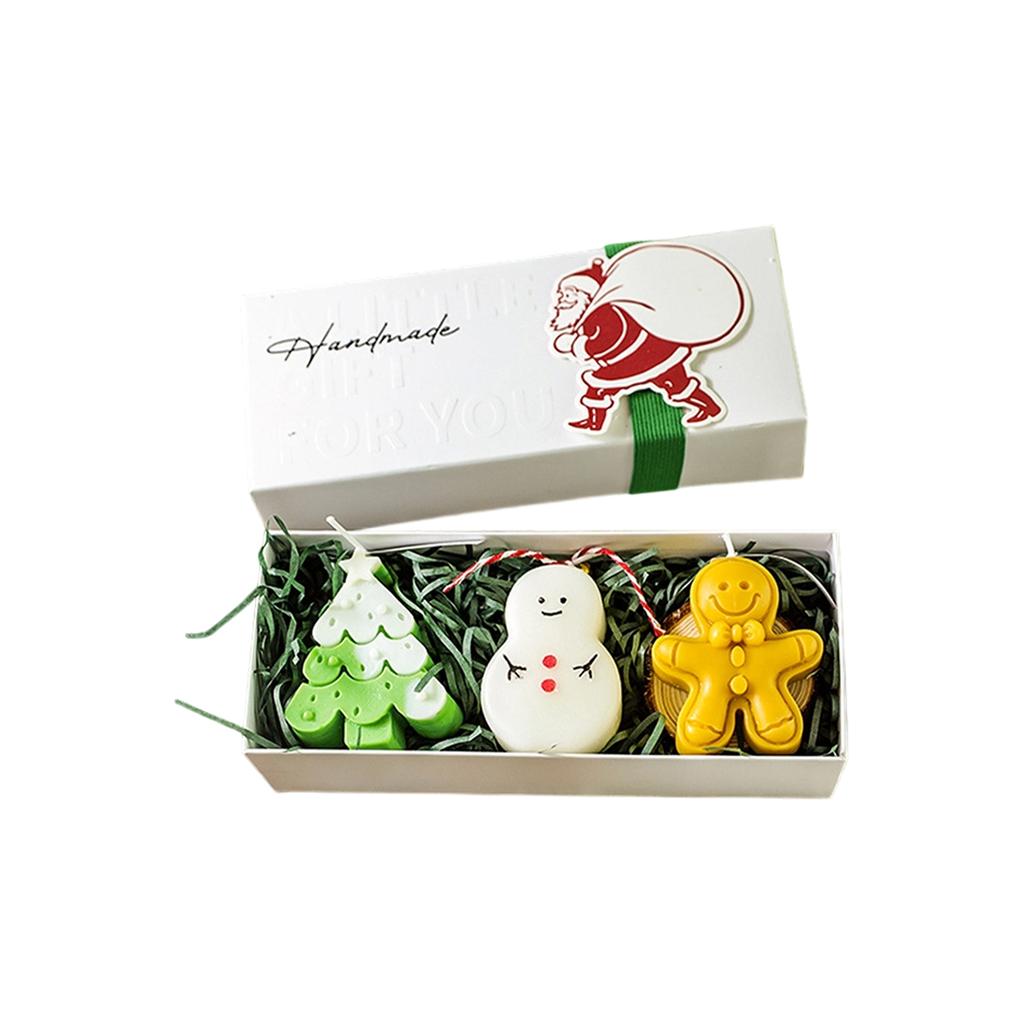 Christmas Creative Handmade Fragrant Wax Candle Gift Set With Christmas Tree And Fawn Shapes